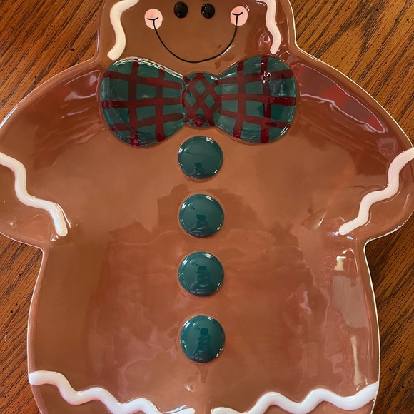 Palm Tree Co Gingerbread Man Candy Dish Cookie Plate 12” X 10” Platter - Picture 5 of 6